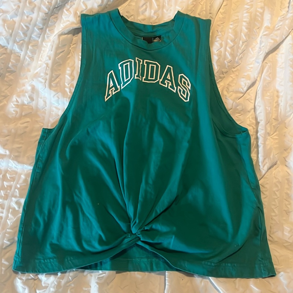 NWOT Adidas green muscle tee